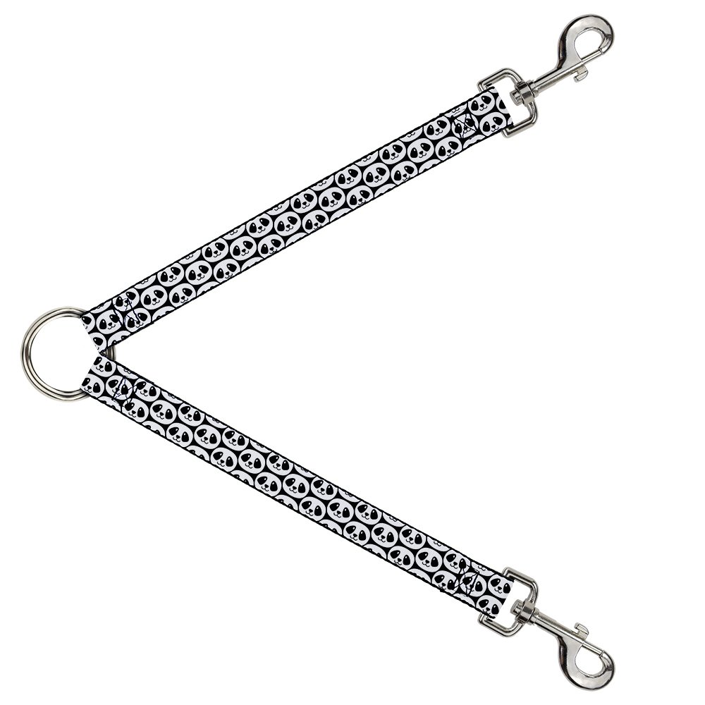 Panda Sonriente Buckle-Down DLS-W34214 correa negro y blanco de 2,5 x 76,2 cm
