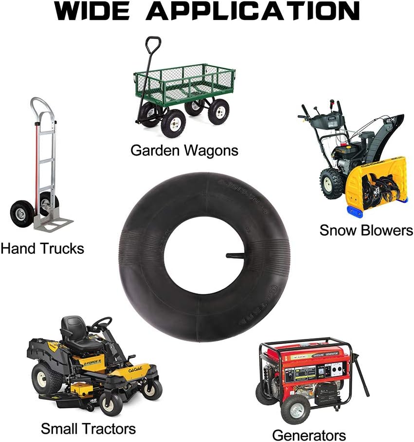 4.10/3.50-4" Inner Tube with TR-4 Straight Valve Stem, Heavy Duty 410/350-4 Replacement Tube for Hand Truck, Dolly, Hand Cart, Utility Wagon, Snow Blower, Lawn Mower, Wheelbarrow, Generator and More