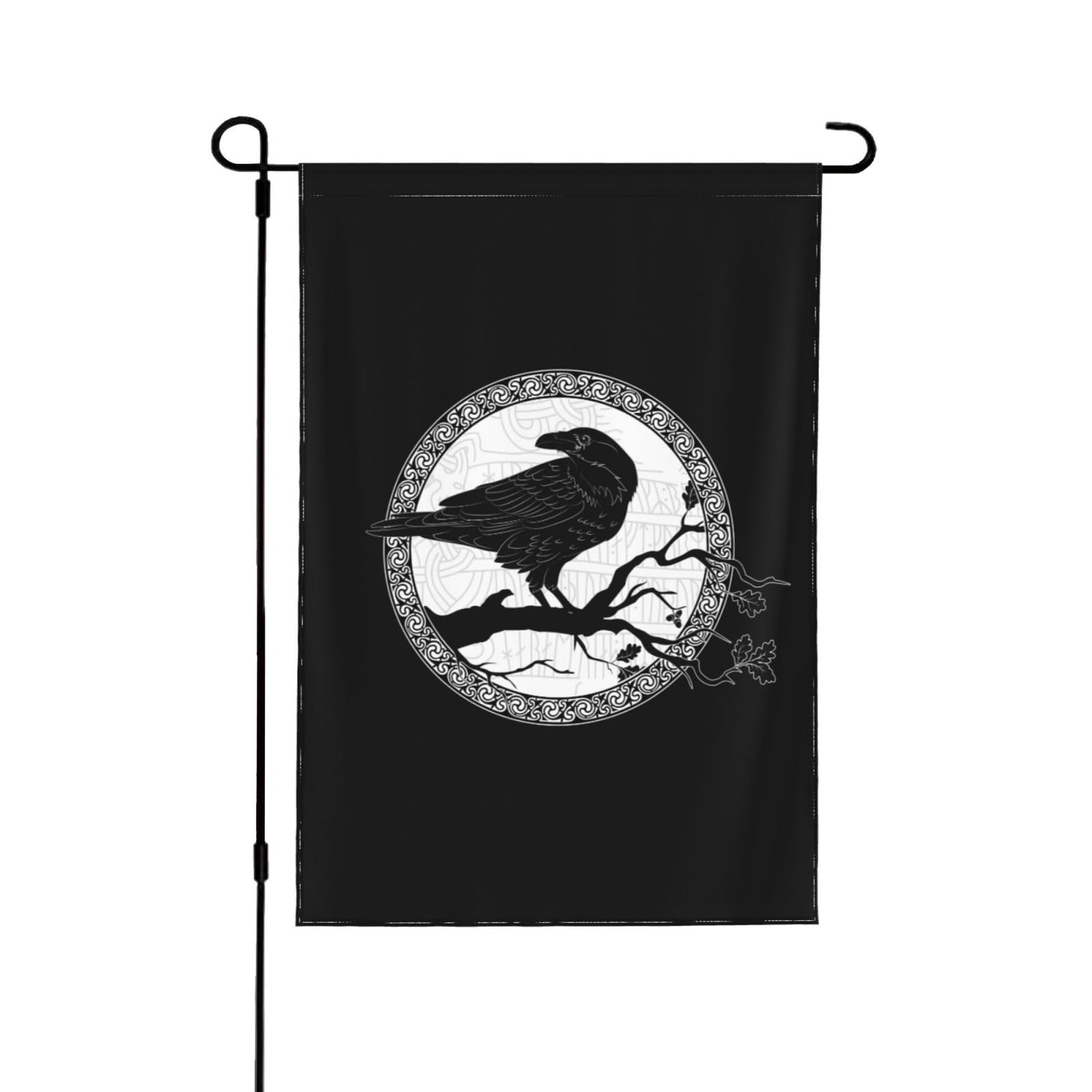 Yekiua Schwarze Krähen-Flagge – Doppelseitig, Wetterfest, 90x150 Cm Mit Messingösen (für Garten & Outdoor)
