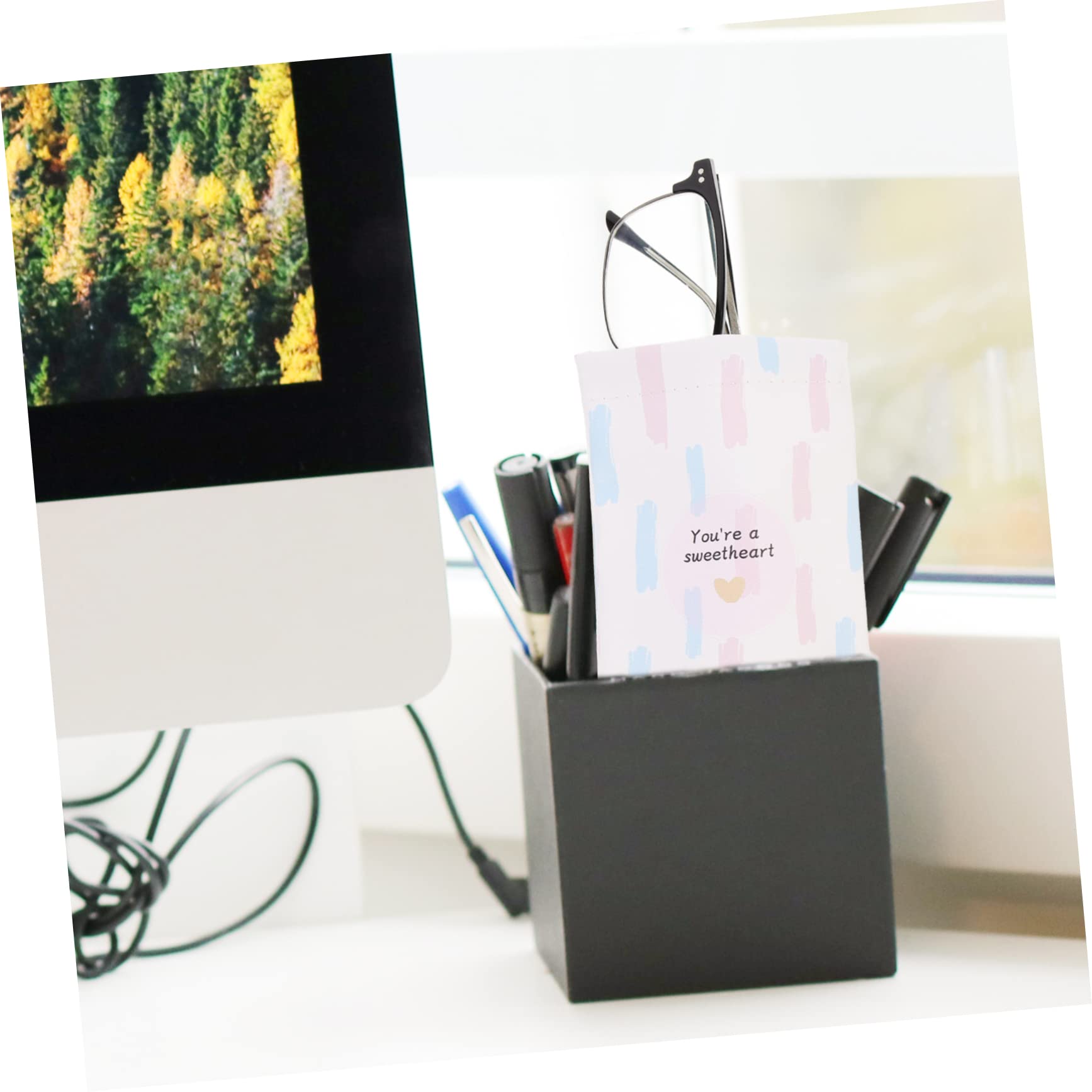 BESTYASH Borsa Per Occhiali Borsa Da Viaggio Occhiali Da Distanza Catena Di Occhiali Custodia Per Occhiali Con Clip Astuccio Per Occhiali Arredamento Fibra Superfine