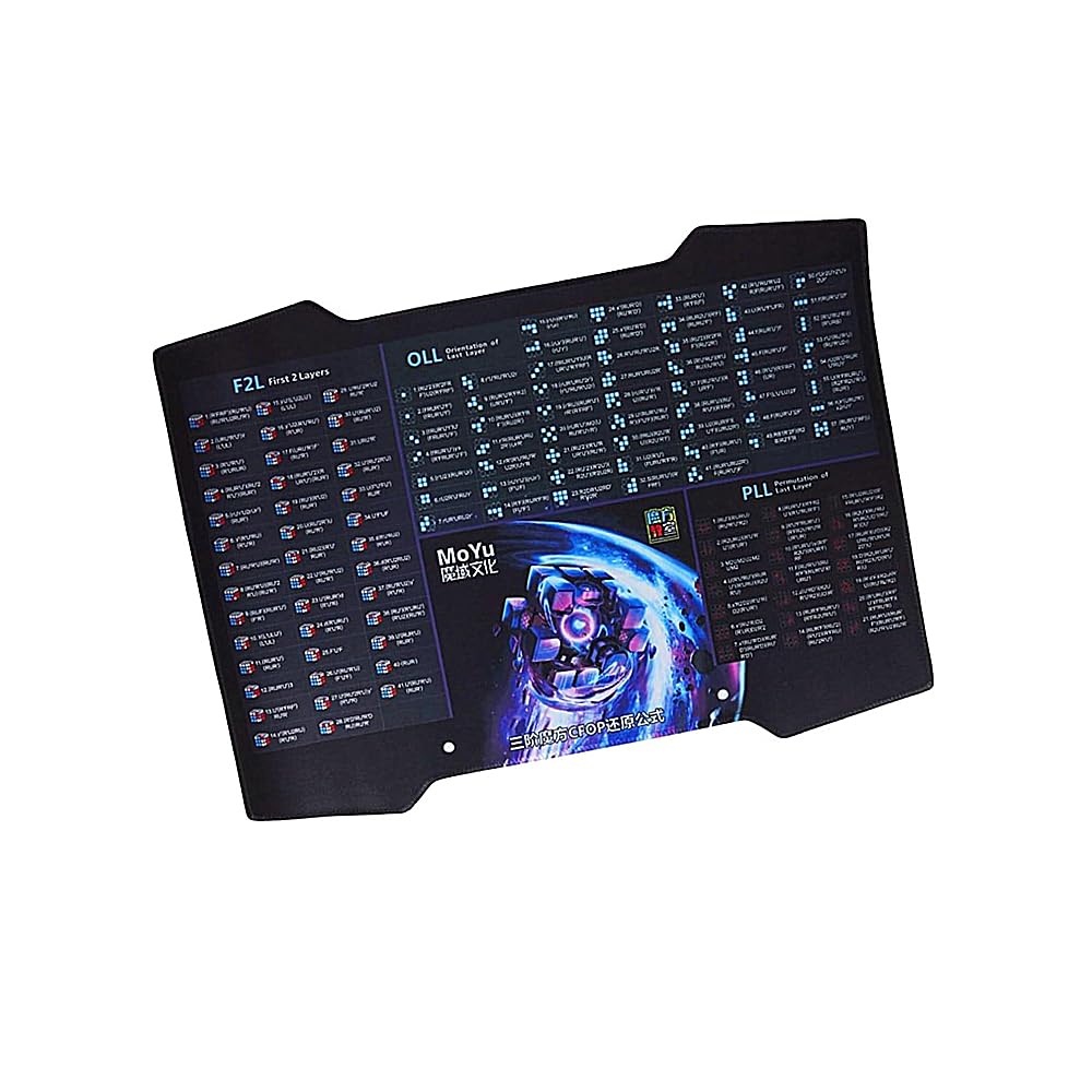 XMDCuber CFOP Speed Cube Mat - 20"x14" (50.8x35.6cm) Professional Anti-Slip Frosted Surface, Includes CFOP Algorithms, Compatible with Speedcube Timers & Competitions