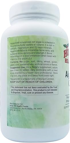 Miniatura 4 de Holly Hill Health Foods Algae Based Calcium 1,000 mg, 180 Tablets