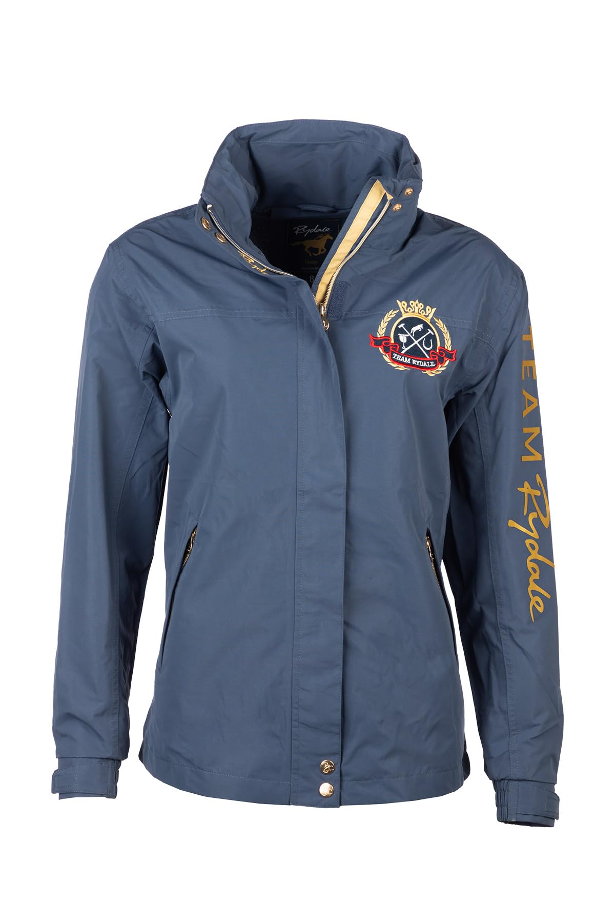 Ladies Emblem Jacket Waterproof Coat Women's Jackets Navy Equestrian (UK, Numeric, 16, Regular, Regular, Dark Denim)