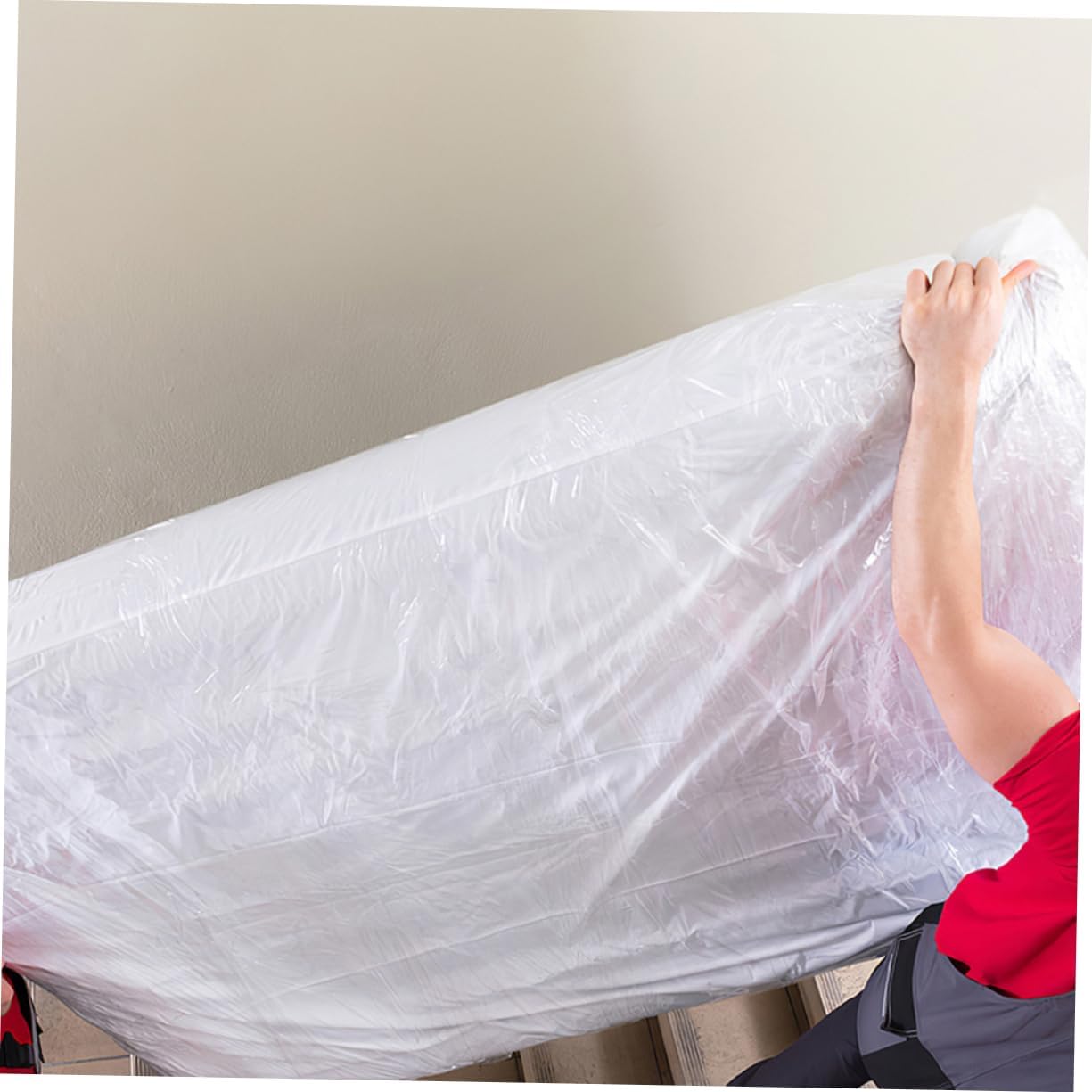 KICHOUSE 2 Pcs Queen Mattress Covers Moving Storage Bags Sturdy Plastic Easy Visibility Space-Saving Moving Mattress Protector Bag