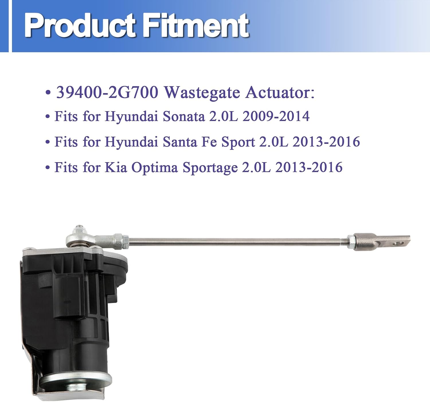 39400-2G700 Wastegate Control Valve Solenoid Turbo Wastegate Actuator Replacement for Hyundai Santa Sonata, Kia Optima Replace 39400-2G720