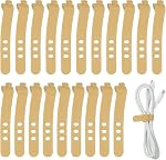 Uxcell 20Pcs Câblodistribution en silicone, 3 Corde en caoutchouc réutilisable trou Attache élastique réglable avec boucle de verrouillage, cordon multi-usage pour les fils de voyage de bureau à domicile, blanc