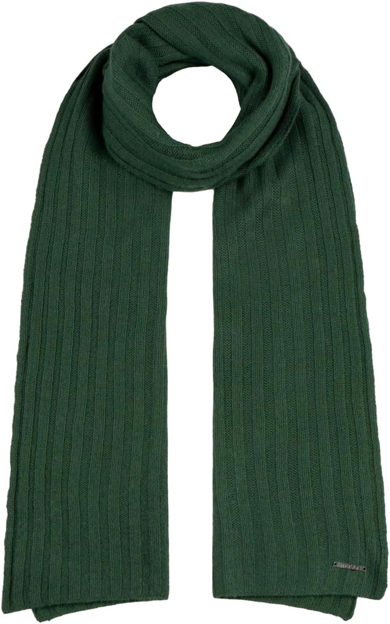 Stetson Lumberton Virgin Wool Schal - Einfarbiger Strickschal Aus 100% Wolle - Eleganter Winterschal - Made In Italy - Für Damen - Herbst/Winter Dunkelblau