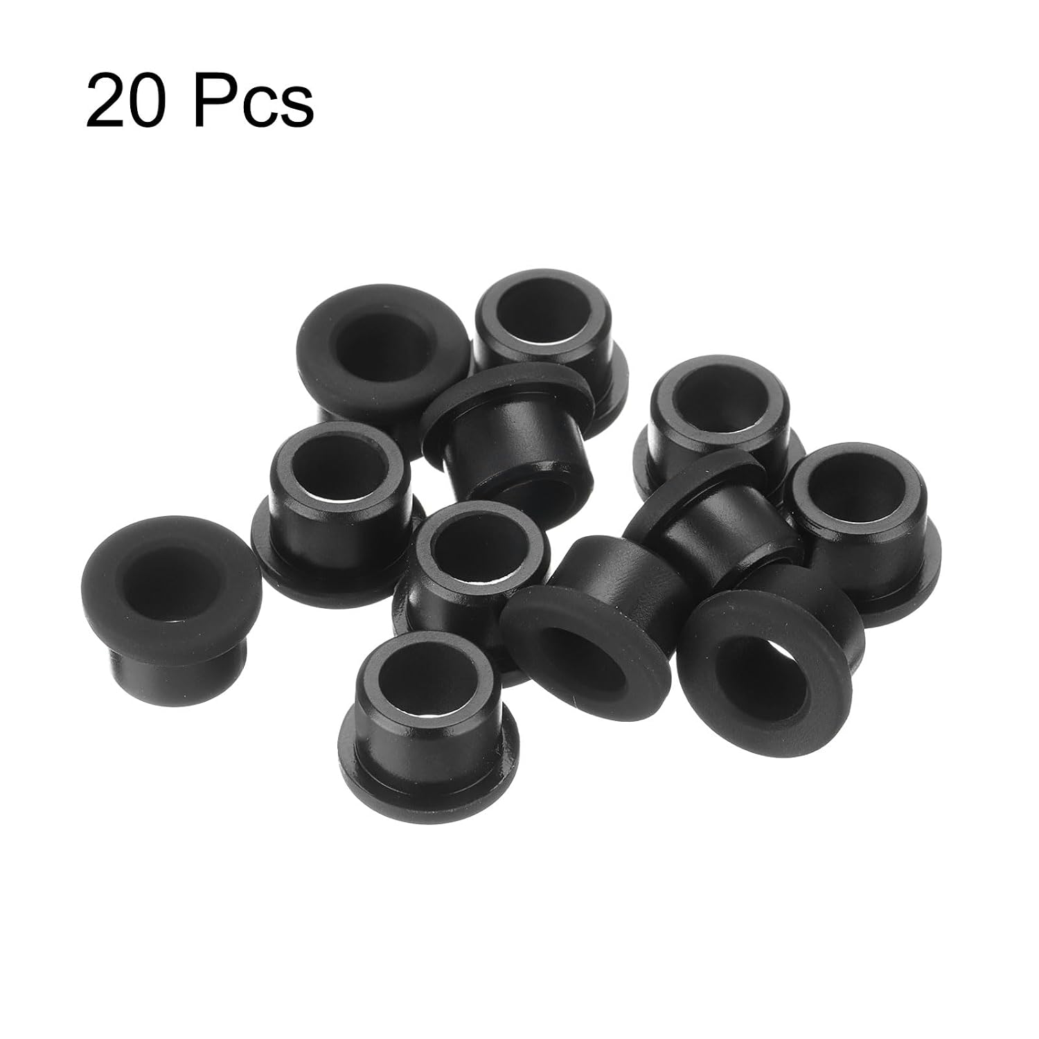 MECCANIXITY 20Pcs T Shape Rubber Grommet Mount Dia 9.5mm ID 6.5mm H 8mm Black Seal Protection Cable Grommets Flexible for Cable Pipe