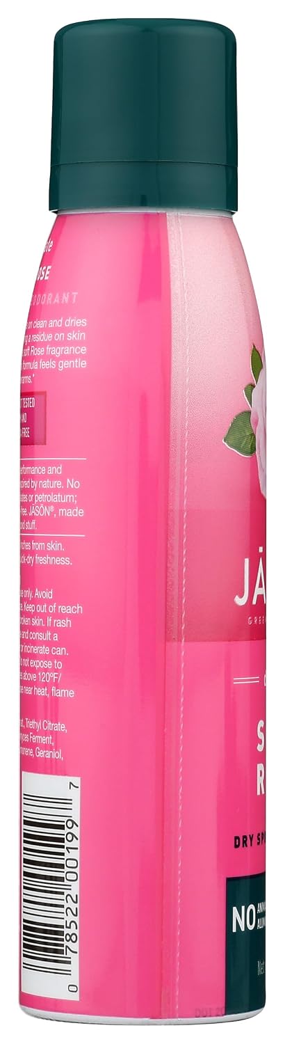 Jason Dry Spray Deodorant, Delicate Soft Rose, 3.2 Oz