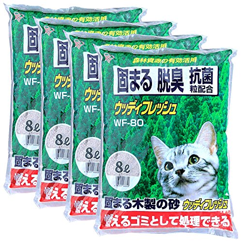 アイリスオーヤマ 猫砂 ウッディフレッシュ 8L×4袋 (まとめ買い)