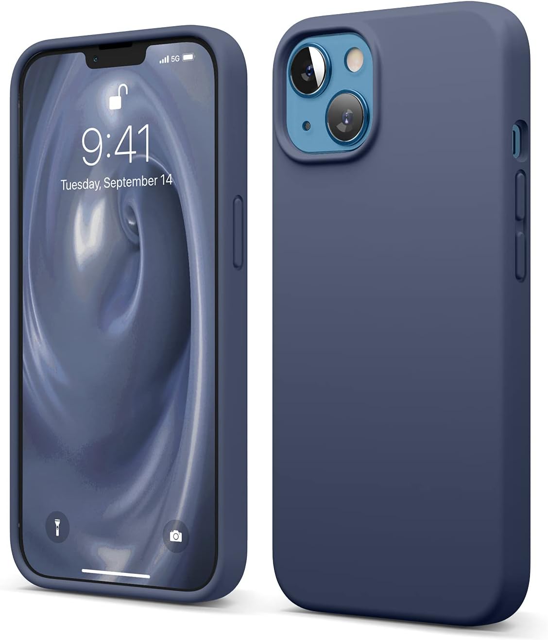 coque iphone 13 – elago Coque en Silicone Liquide Compatible avec iPhone 13 (6,1&Prime;), Coque en Silicone Premium, Coque de Protection Complète – Coque Antichoc avec 3 Structures, Microfibre Douce Empêche les Rayures (Bleu)