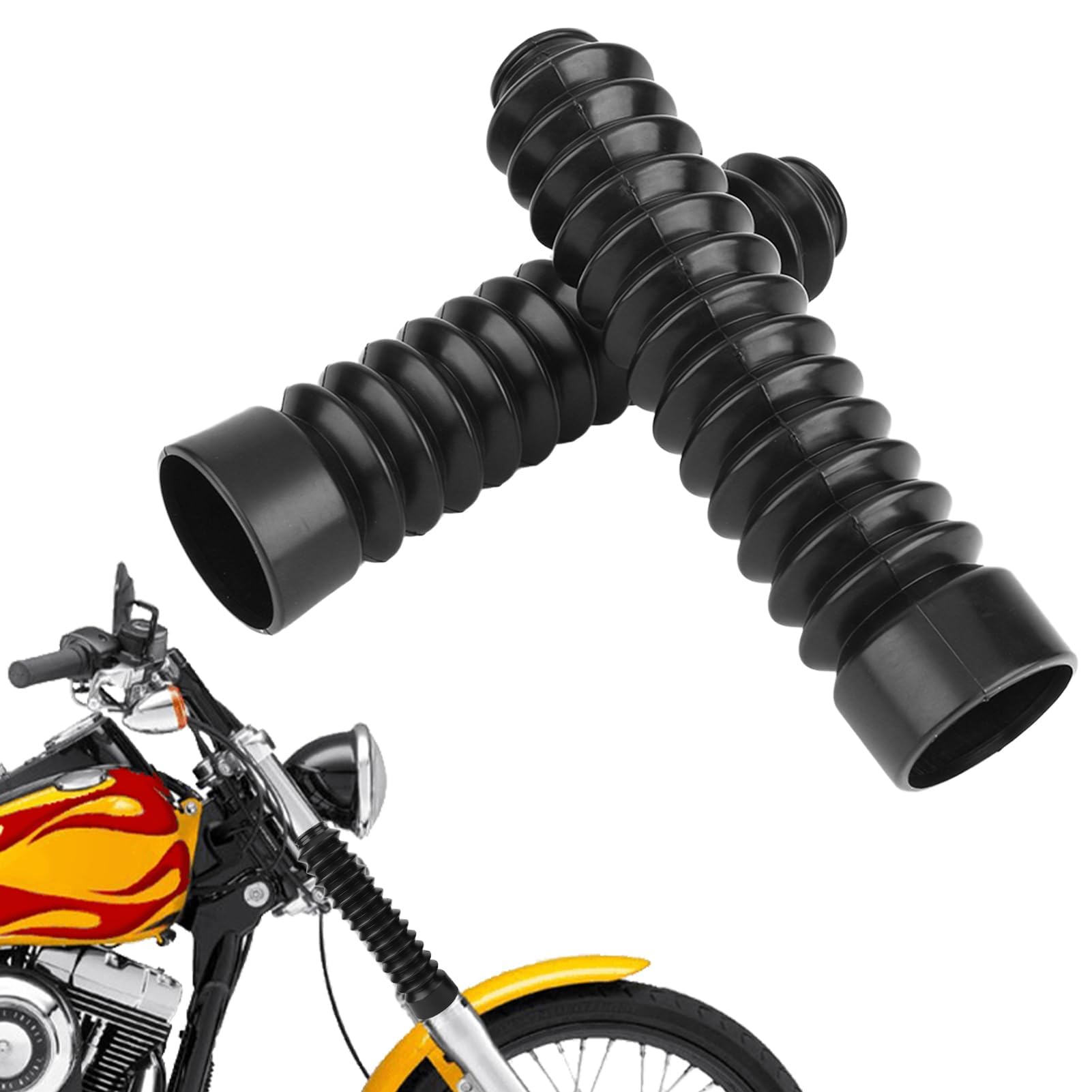Cubiertas Para Horquillas De Motocicleta De 37 MM Y 52 MM De Diámetro, Protectores De Horquilla De 2 Piezas Protectores De Horquilla Polainas De Goma Delanteras De Motocicleta Para Moto Dirt Bike
