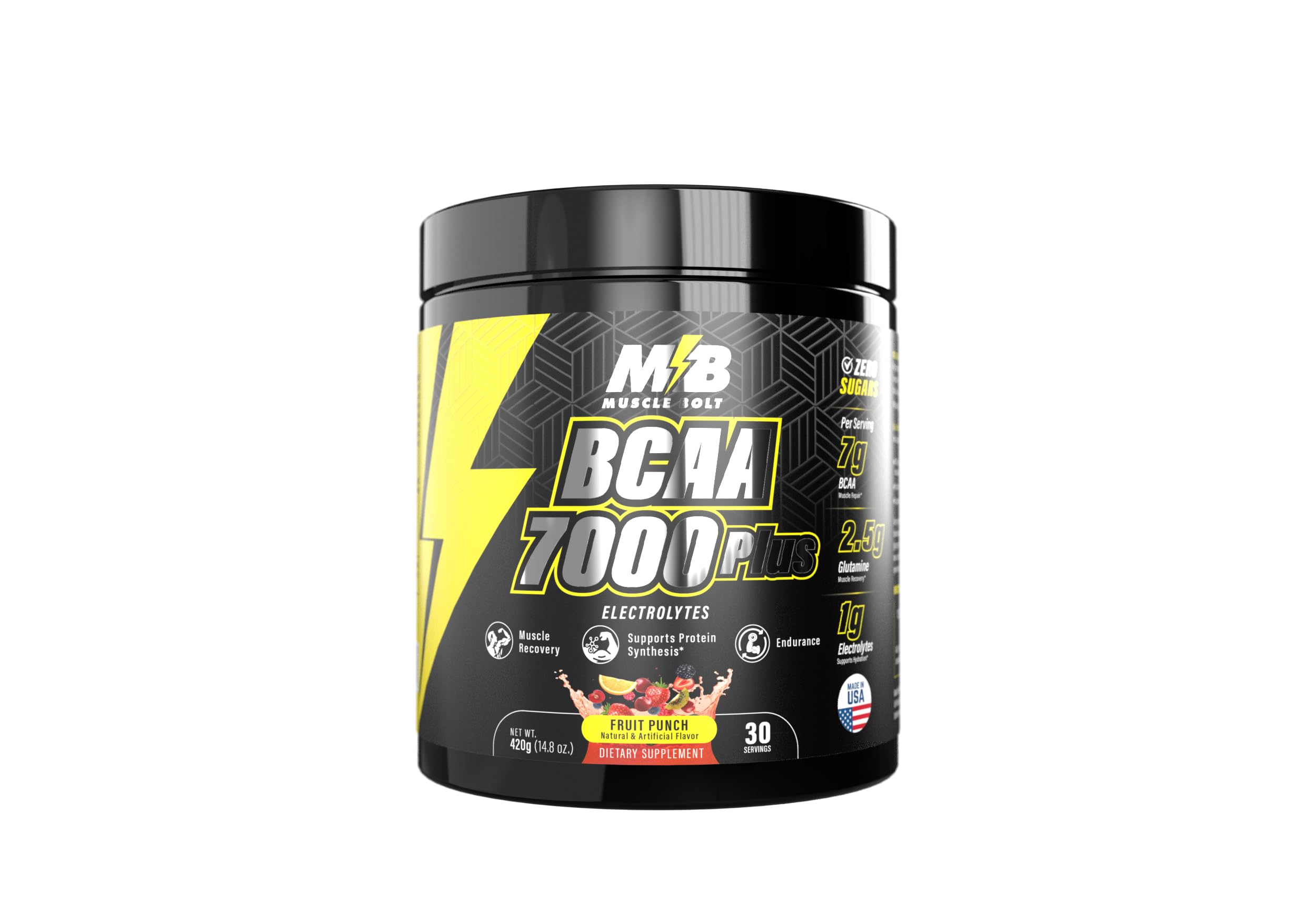 BCAA 7000 Plus For Muscle Recovery & Endurance Fruit Punch 30 Servings, 420g