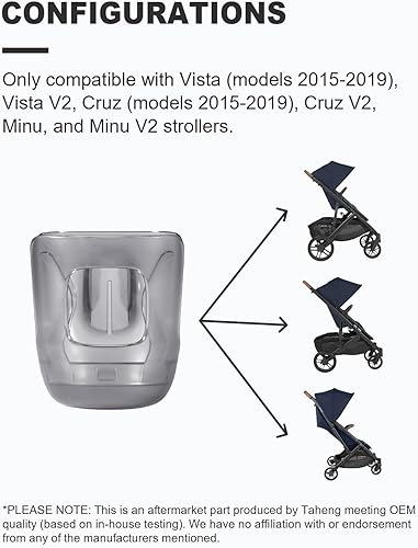 Miniatura 3 de Portavasos para cochecito, portavasos para bebé compatible con cochecitos UPPAbaby Vista, Cruz y Minu, se adapta a la mayoría de tamaños de taza,