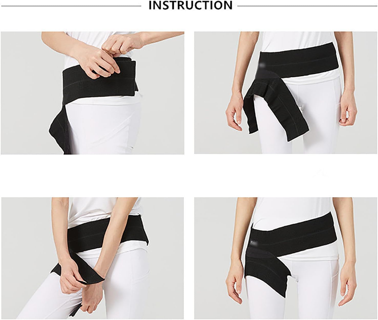 Hip Brace for Hip Pain Relief, Thigh Compression Wrap, Hip Support Brace, Adjustable Tightness and Breathable, Three-Point Fixation and Wrapping Stably, for Hip Replacements, Sciatica