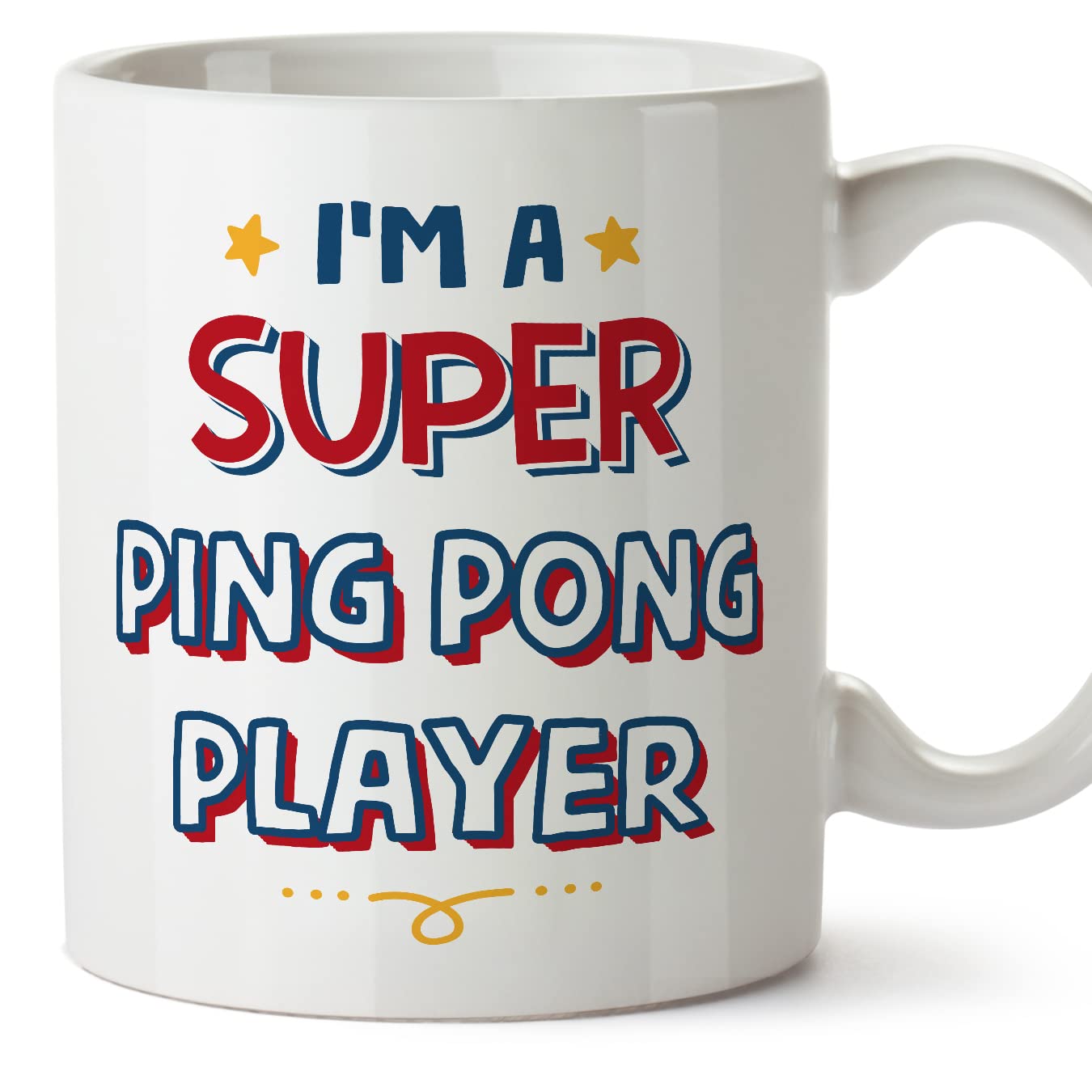 MUGFFINS PING Pong Player Mug - in English - I'm Super - Funny Gift for Colleagues - Ceramic 11oz Mug โ image 1