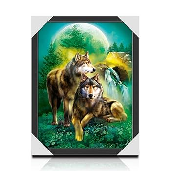 Amazon.co.jp: [AiO JAPAN] 風水 3D 絵 狼 レンチキュラー