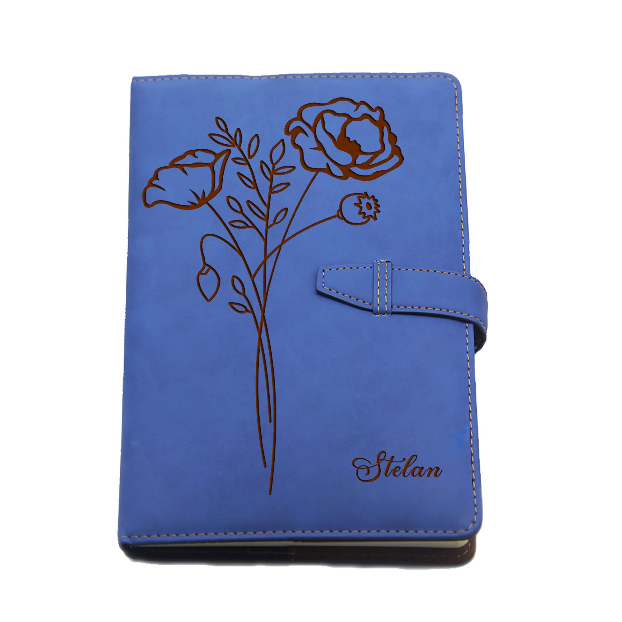 Personalised Journal Notebook Gifts for Women Men Diary Notebook Diary Business Diary Note Book Custom Gift for Him Her A5 PU Leather Notebook Stationary Gifts for Birthday Christmas(Blue Design 3)
