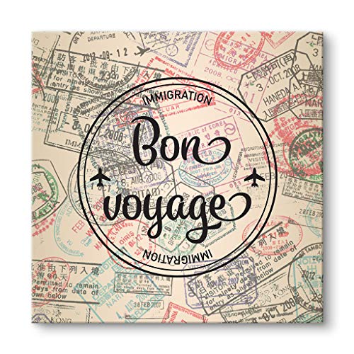 Push Pin Travel Maps Bon Voyage - Canvas Wall Art