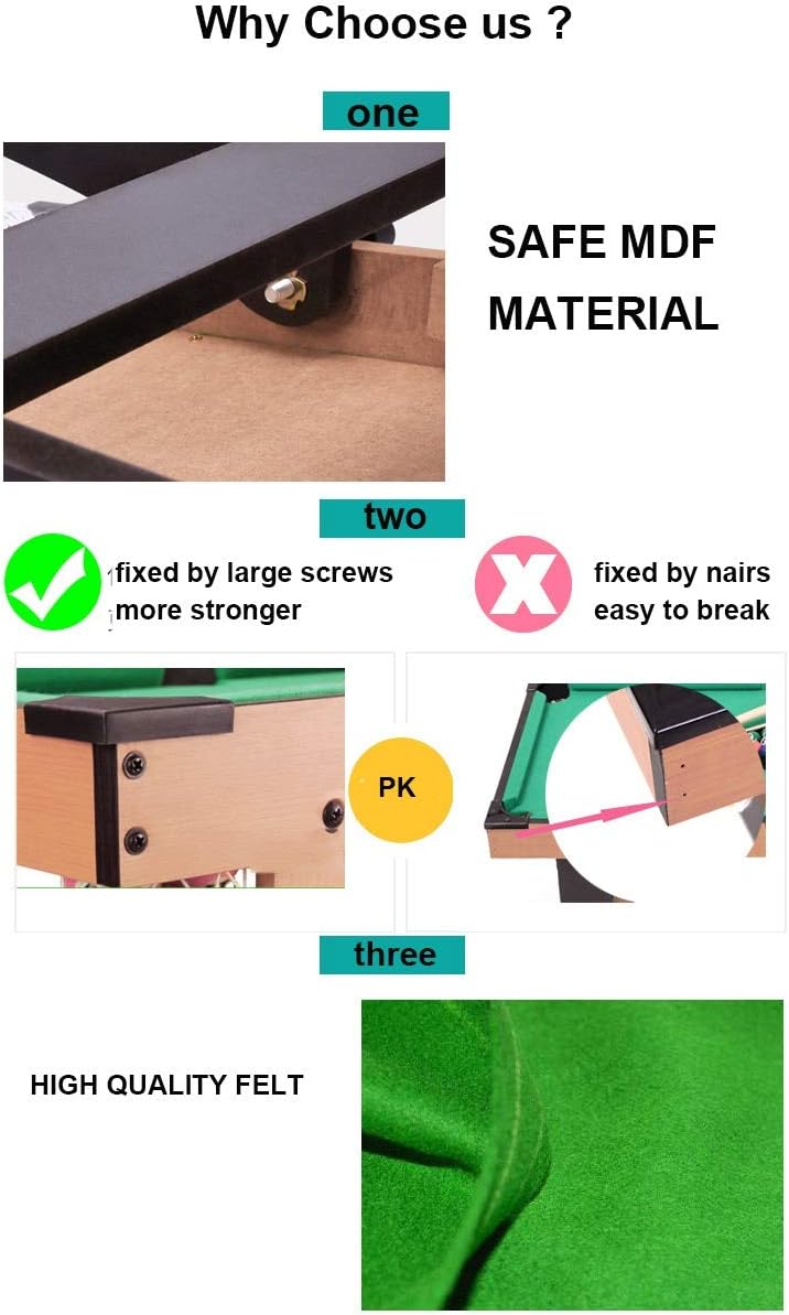 YGO Folding Pool Table Billiards Table Space Saving Indoor Game Table 32" for Kids and Adults : Everything Else