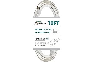 10ft White Outdoor Extension Cord: Durable Amplify Your Outdoor Living