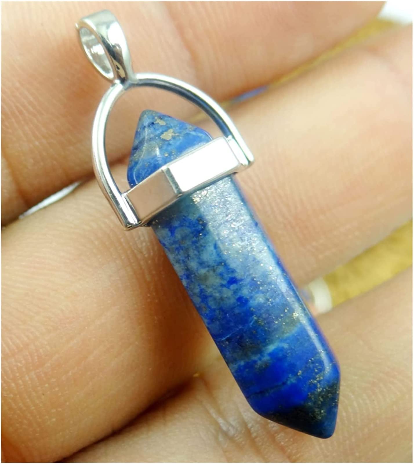 Domowe Kolekcje Minerały Kamienie Naturalny Kamień Kwarc Kryształ Urin Opal Lapis Turkus Sześciokątny Charm Przyczepa do DIY Biżuteria Naszyjnik Kryształowe Kamienie Dekoracja (rozmiar: NR 6)