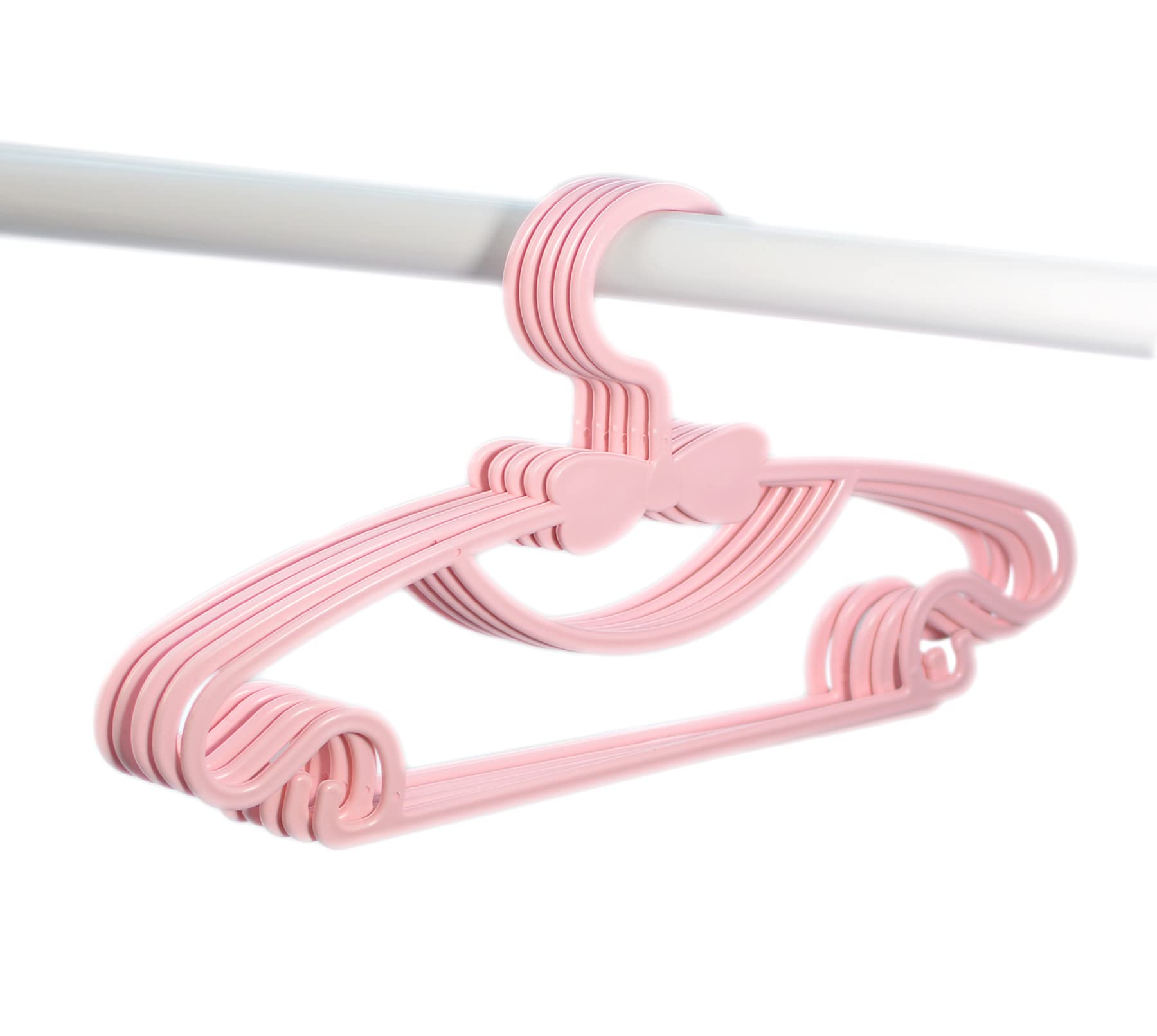 YYaaloa 10pcs Kids Clothes Hangers - Baby & Toddler Plastic Hangers (Pink, 10pcs)