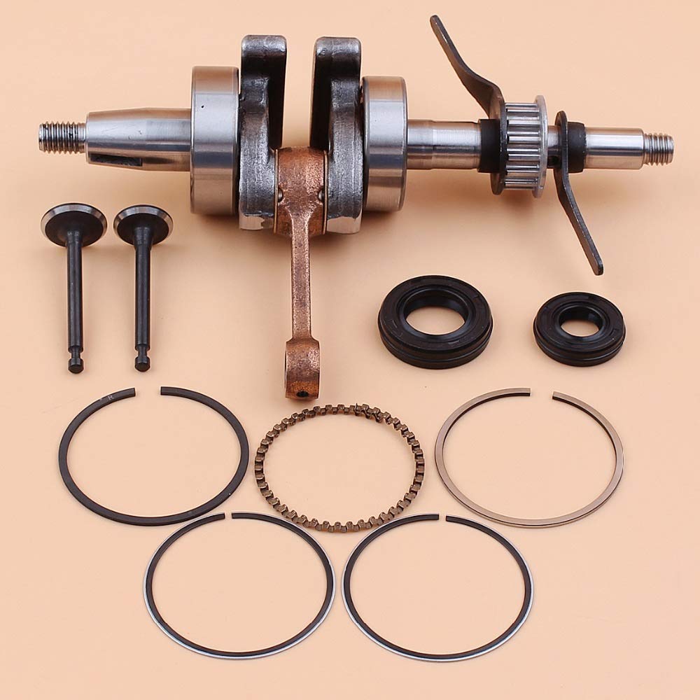 Beixi Temps Vilebrequin 39mm Anneaux de Piston Huile d'admission Joint Set Valve for Honda GX35 GX 35 Moteur Tondeuse à Moteur 4 Temps débroussailleuse Lawnmowers