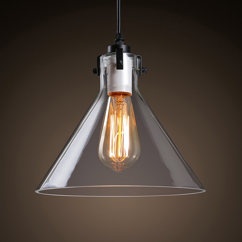 Luces colgantes de vidrio retro clásicas para iluminación decorativa de restaurantes y cafeterías