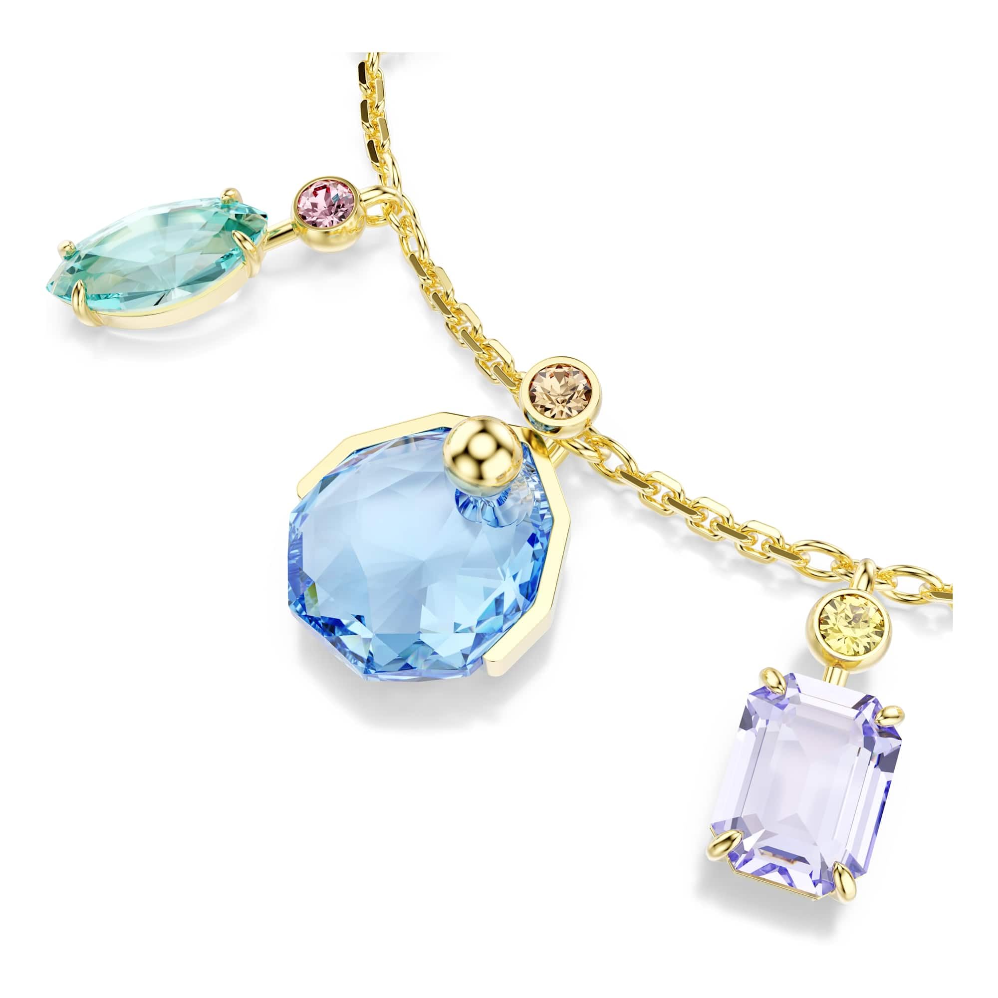 Swarovski Gema Armband, Verschiedene Schliffe, Schwingende Kristalle, Mehrfarbig, Goldlegierungsschicht