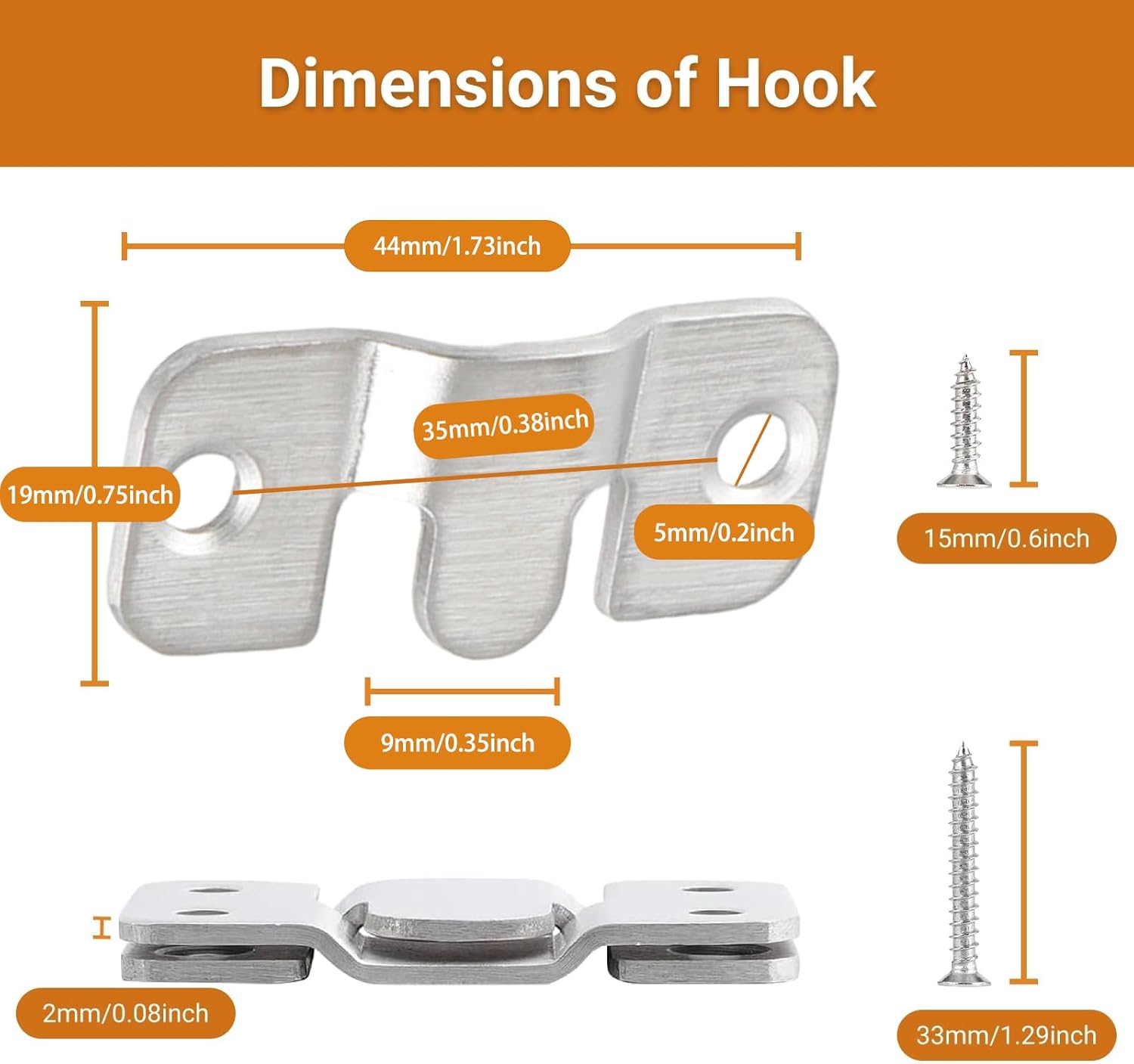 16Pcs Stainless Steel Interlock Hanging Buckle, Flush Concealed Mount Brackets, Z Clip Bracket for Picture Display Art Gallery