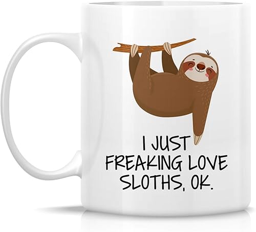 Miniatura 7 de Retreez Taza divertida de perezoso de 11 onzas con texto en inglés "Can't Rush Perfection Sloth Lover", taza de café de cerámica, humor sarcasmo,