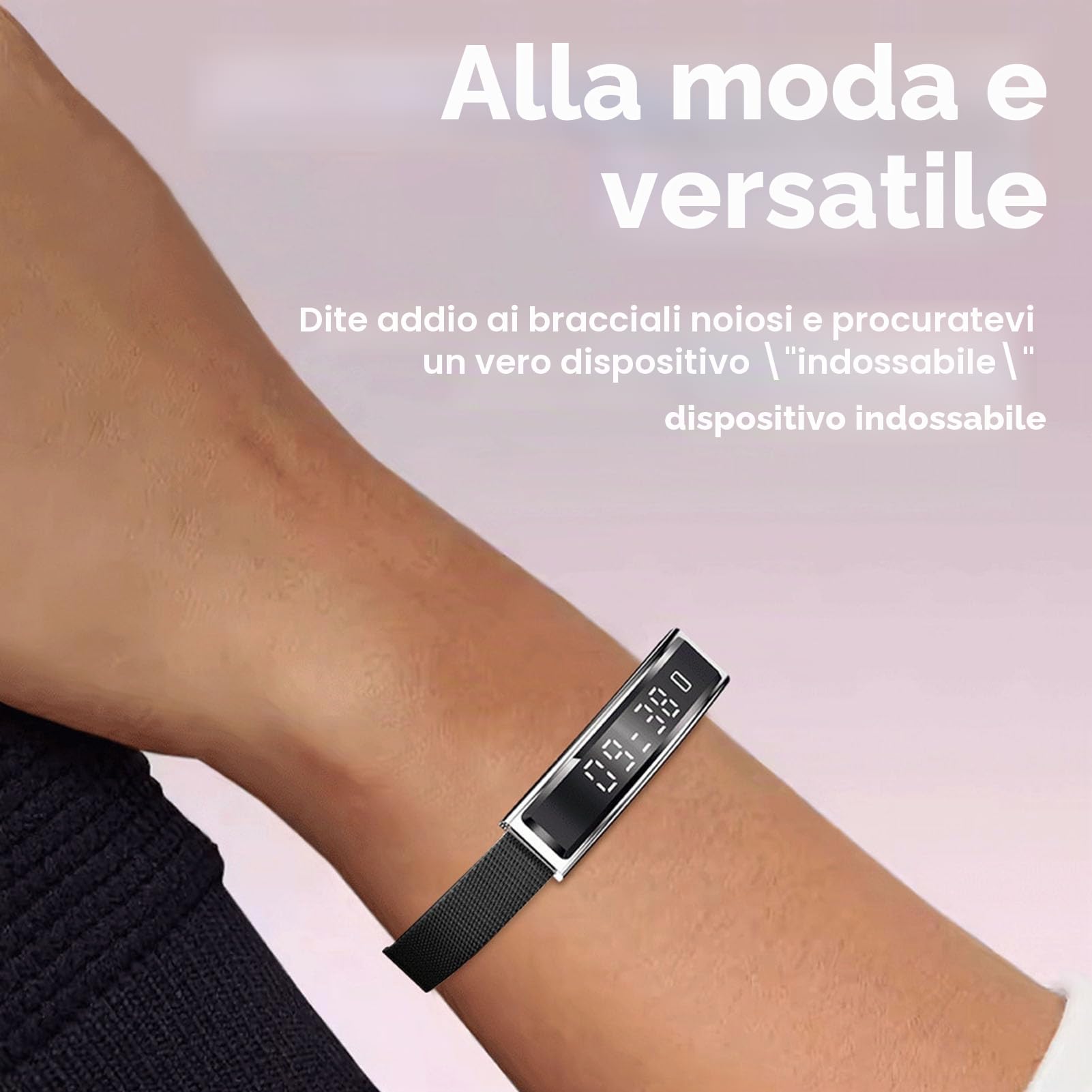 Bracciale Intelligente con Fotografia Remota e Nuoto Resistente Alle Intemperie | Bluetooth 5.3, Batteria a 5 Giorni, Tracker Fitness per Uomini Donne (BLACK)