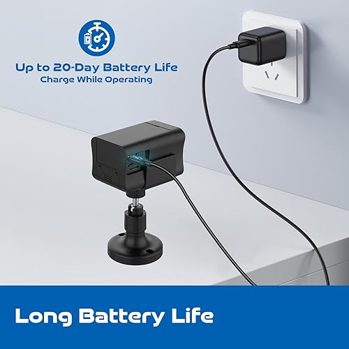 Miniatura 6 de Cámara de seguridad sin WiFi, cámara de seguridad celular 4G LTE inalámbrica para interiores con soporte magnético, tarjeta SIM 4G, lente dual, zoom