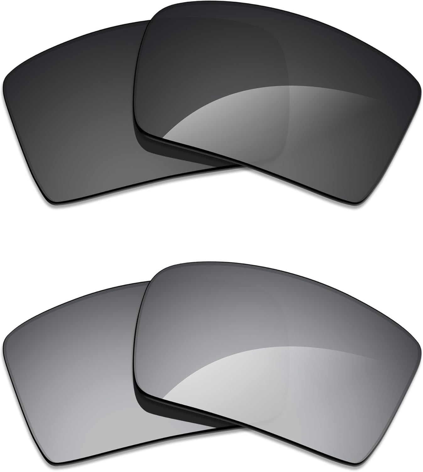 Alphax 2 Pair Polarized Replacement Lenses for Oakley Eyepatch 2 Sunglasses- Black+Titanium