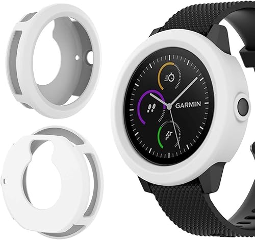 Miniatura 6 de 5 fundas de silicona para reloj y 10 tapones antipolvo para Garmin Vivoactive 3 GPS Smartwatch, protectores de puerto de cargador AFUNTA y funda