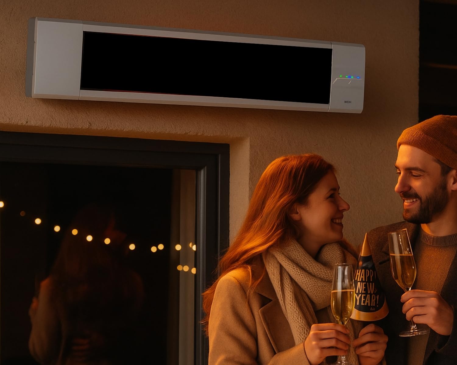 Aktobis Calefactor radiante oscuro WDH-180DS - innovador calefactor radiante SIN generación de luz fabricado en material robusto con 2.400 W