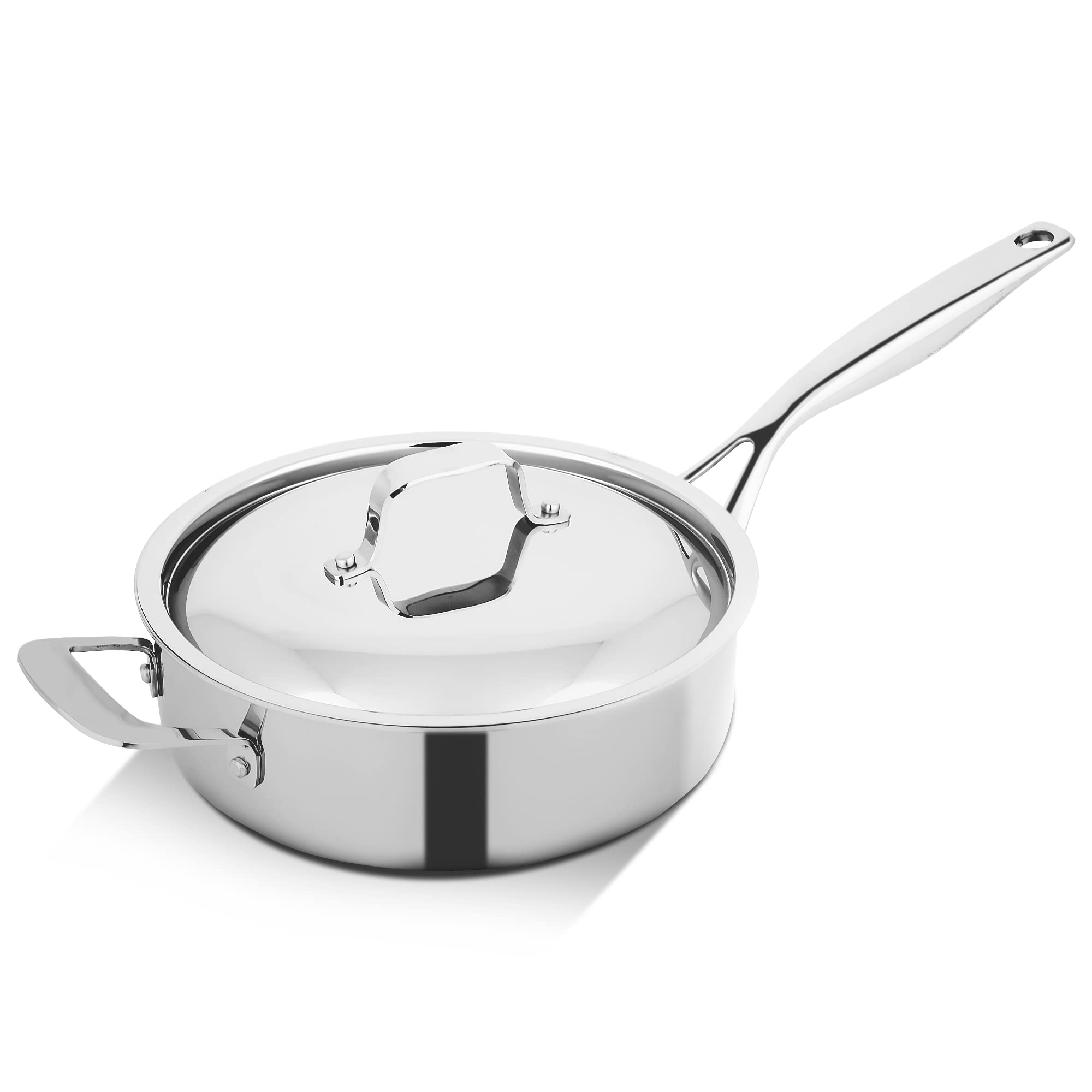 Sauteuse en inox 3,2L avec couvercle compatible NCSSX45 pour cuisine saine