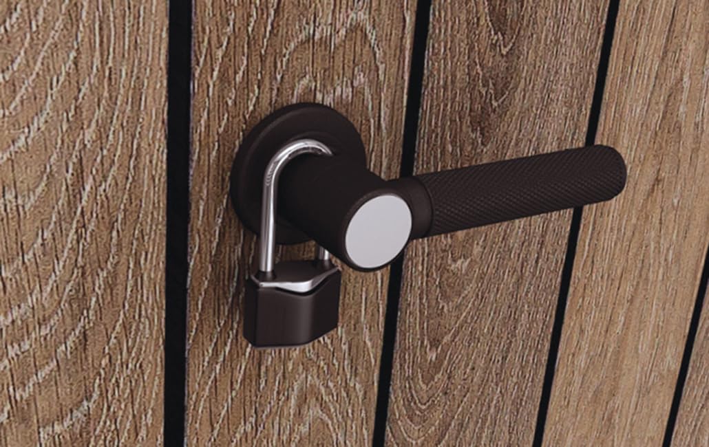 Keter Porte-Outils d'extérieur Vertical Walnut, idéal pour Le Jardin, Finition Effet Bois Noyer, 140 x 73,6 x 170,4 cm, 1400 L