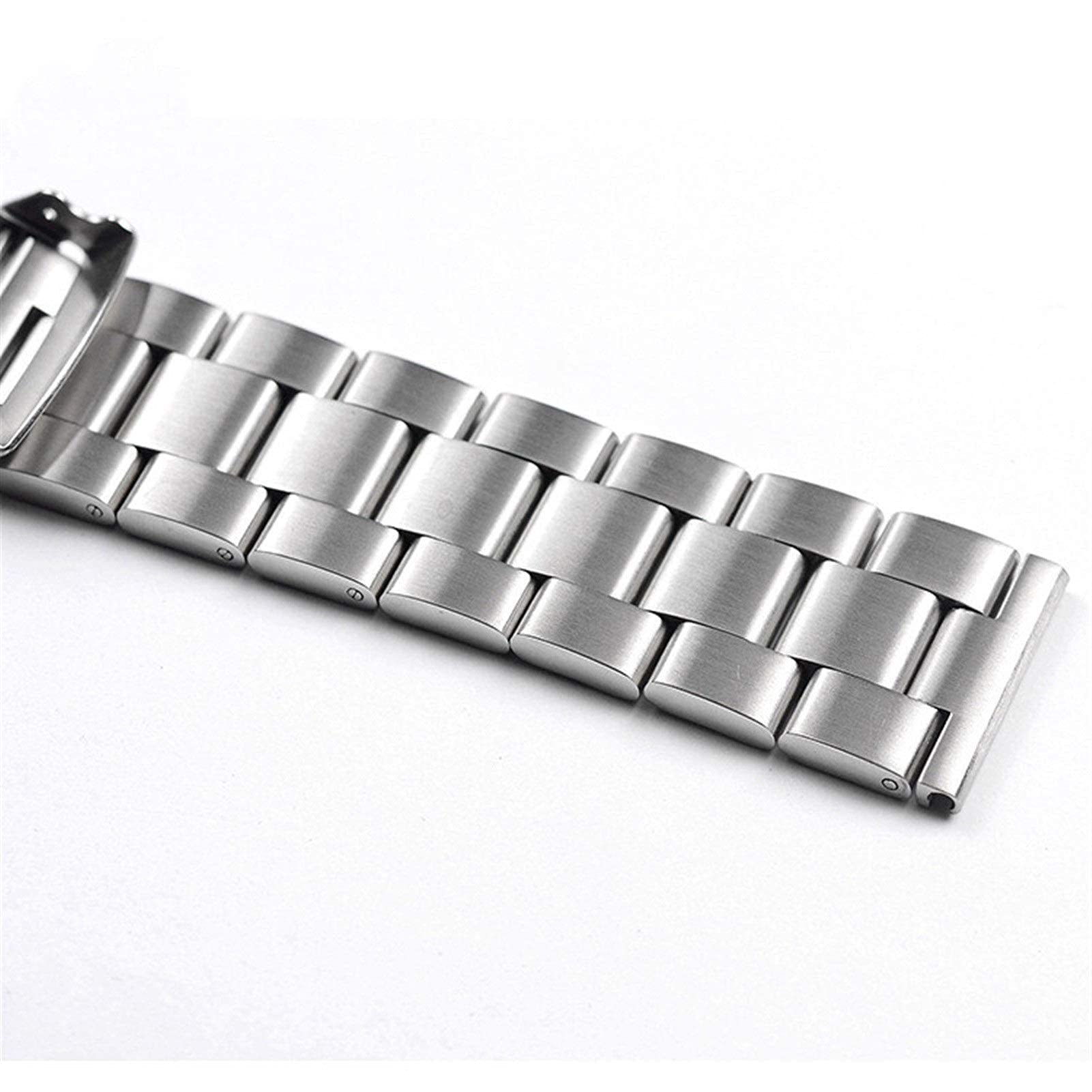 QHQQXN Correa de Reloj, Correa de Acero Inoxidable sólida de 20 mm y 22 mm, Correa Plegable de Metal, Accesorios de Reloj de Pulsera de Repuesto para Hombre
