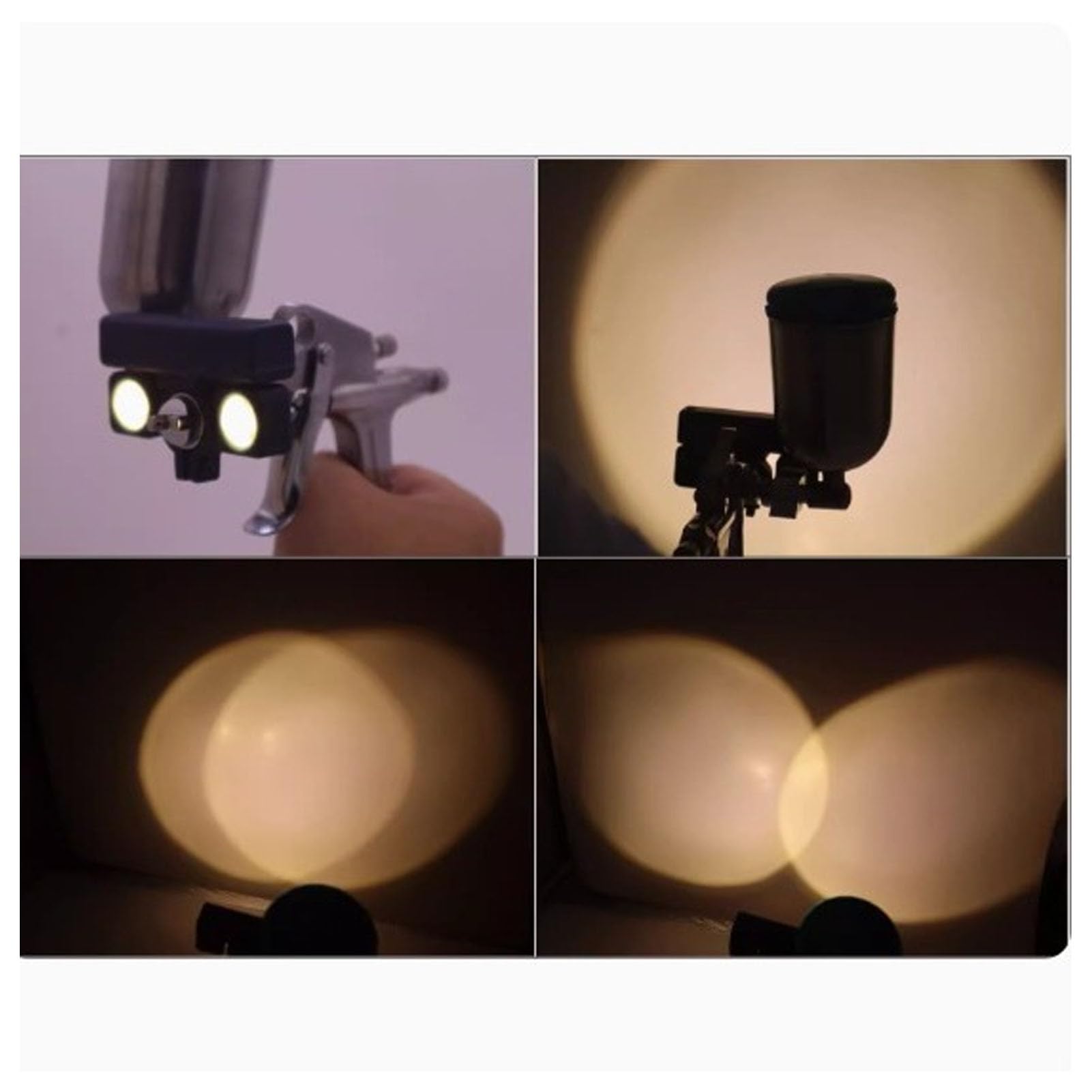 Asixxsix Lumière pour Pistolet à Peinture, Lampe LED de Remplissage pour Pistolet à Peinture, 2 Modes, lumière Blanche et Chaude, 2 Luminosité Ajustable USB Pistolet à Peinture Automobile