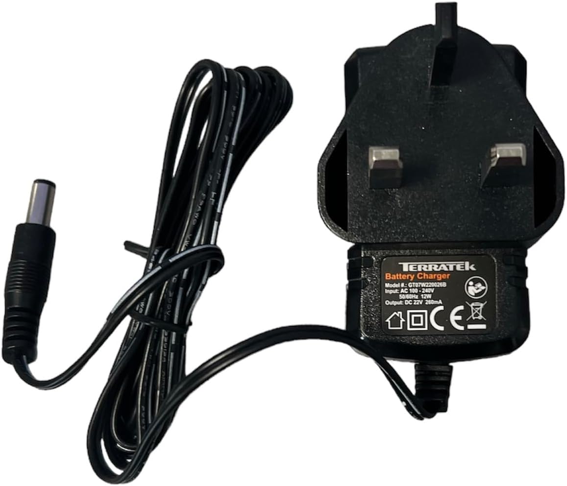 Terratek 18V Lithium Ion Drill charger Replacement For FUT18V01-3, TD18, TD18B, TT18BMC, TD18C & TT18VKIT-3 Drill Range Only. The Terratek Battery Charger Will Only Fit The Cordless Drill Mentioned