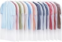 Carbrea 12-Pack Translucent Garment Bags for Hanging Clothes - Clear Suit Covers for Closet Storage, Travel & Wardrobe (24" x 42")