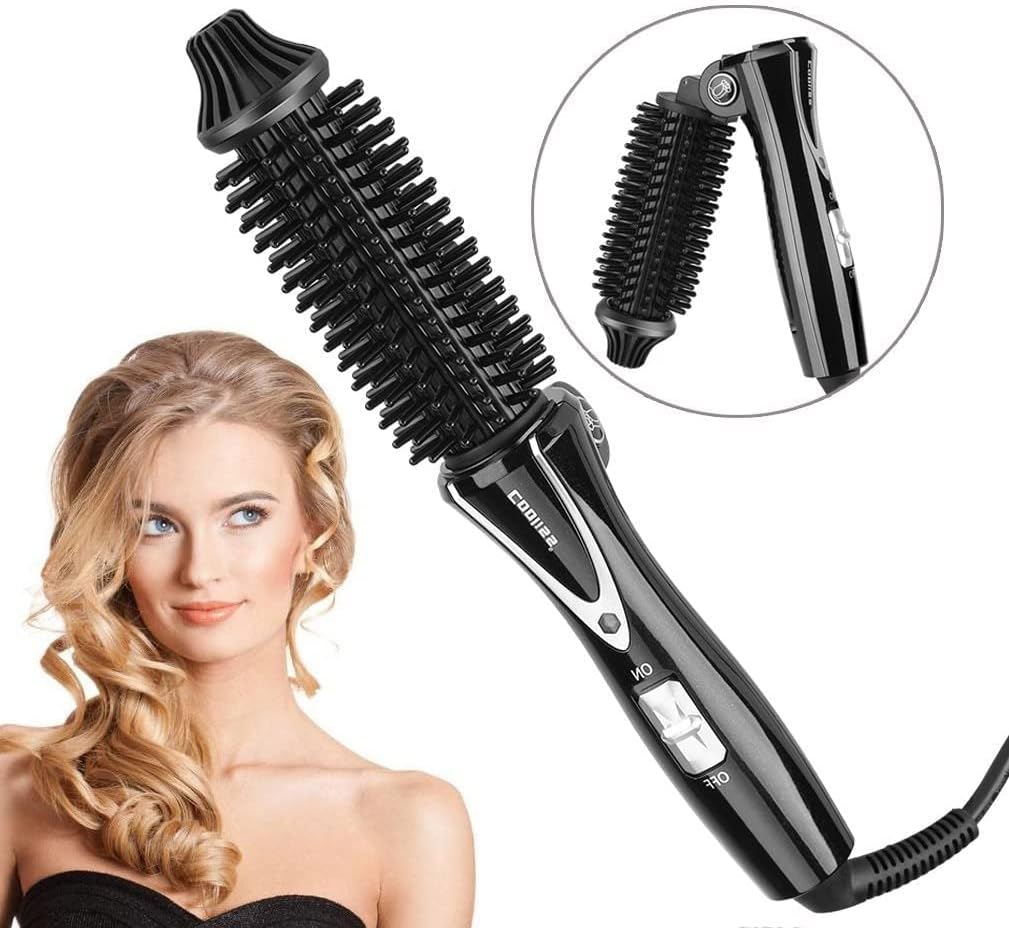 Electric Hair Curler, Hot Curler Brush Professional Anti-Scald Instant Heat Up Curling Wands Instant Heat Styling Brush Suitable for All Hair Types (（110-240V）) (Pink)