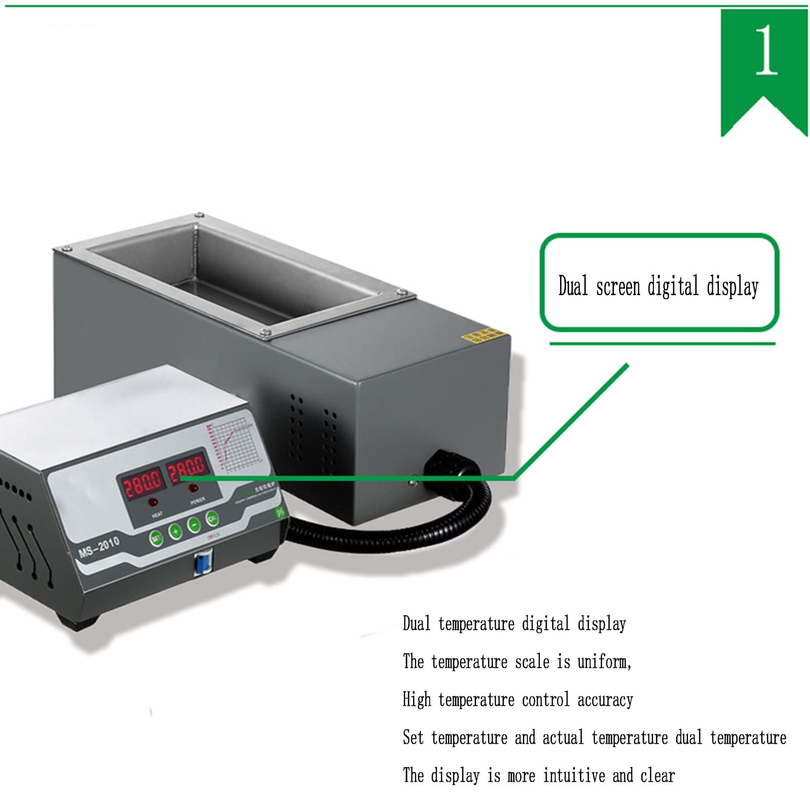 FAXIOAWA Horno de estaño de Titanio Puro, aleación de Titanio, Pantalla Digital, Temperatura Constante, máquina de Soldadura por inmersión Rectangular