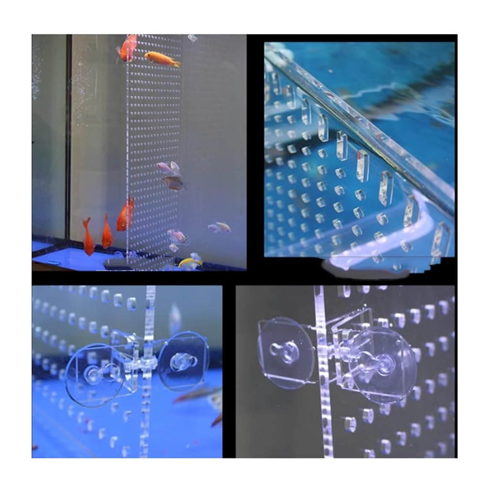 Akwarium Fish Tank Przegroda Płyta Izolacyjna Fish Tank Płyta Izolacyjna Przegroda Odcięta Izolacja Siatka Separator Płytka Łatwa do Czyszczenia Żel Krzemionkowy Przyssawka Zapobiega ugryzieniu ryb