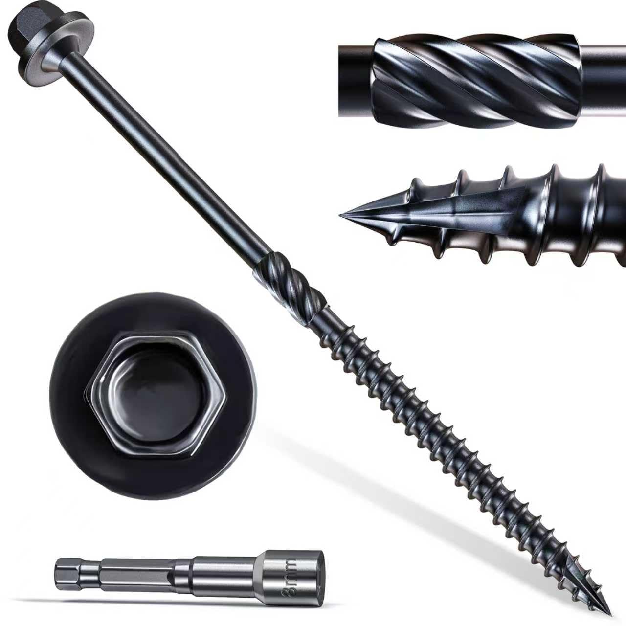 Heavy Duty Wood Screws - 50 Pack -8 Heavy Duty Wood Screws - 50 Pack -8