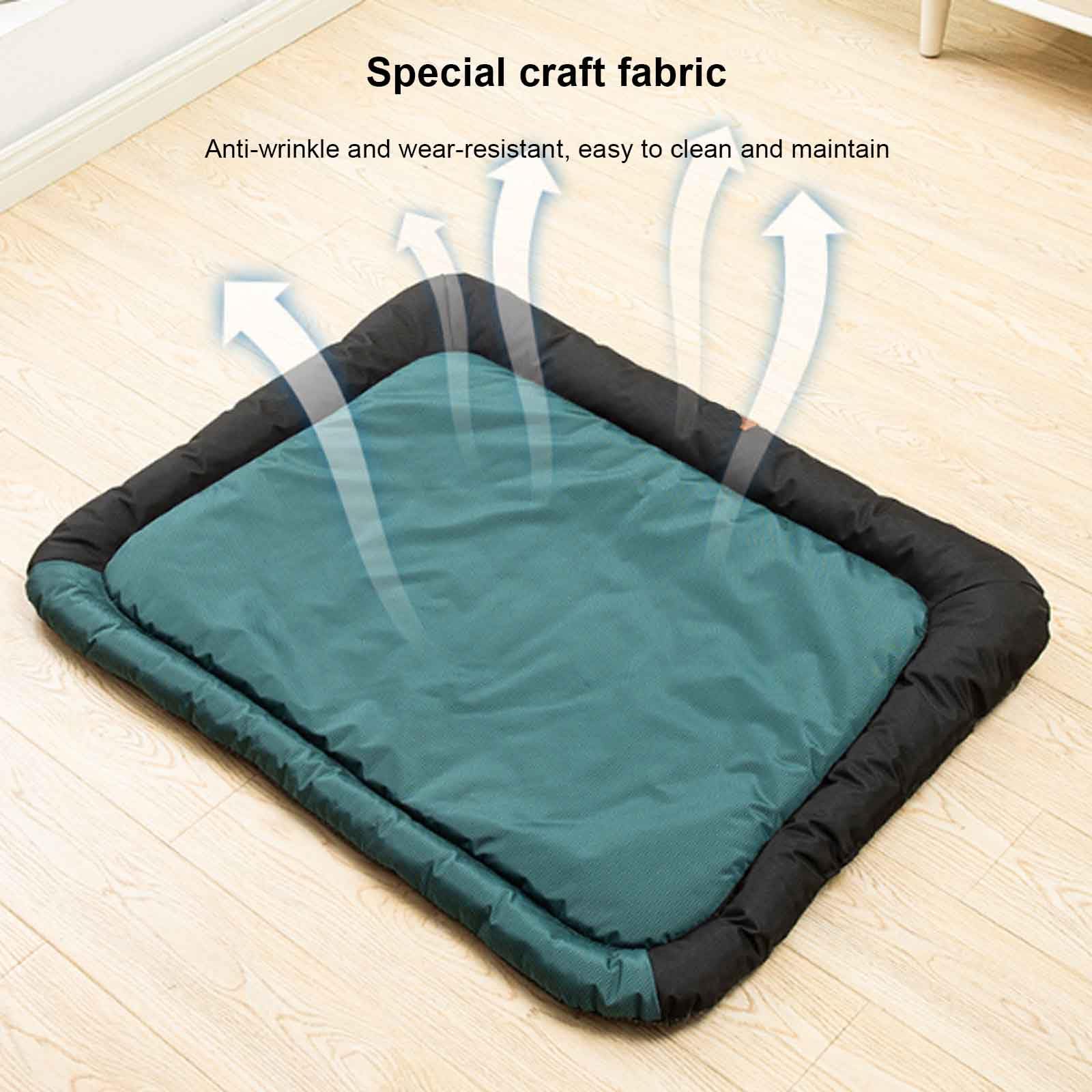 Colchón para Jaula De Perro, Cama para Perros, Colchoneta para Gato con Fondo Antideslizante, Fácil De Limpiar, para Casa Coche Camping Transportín Jaula,Azul,XXL