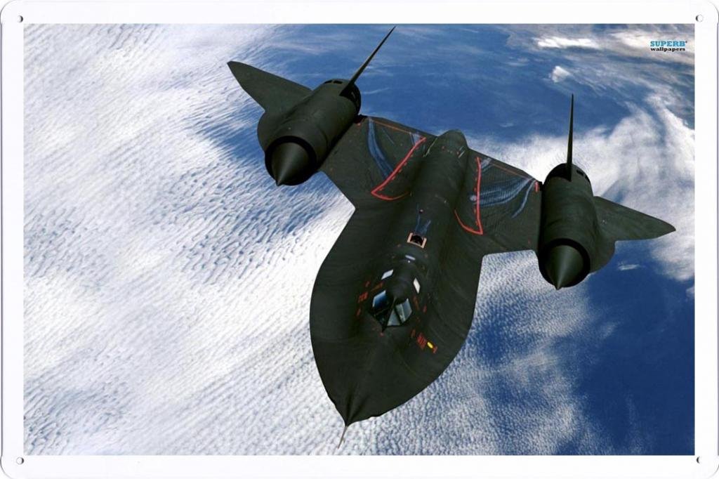 Waller's Decor Aircraft Tin Sign Lockheed Sr 71 Blackbird 6255 (7.8"x11.8")