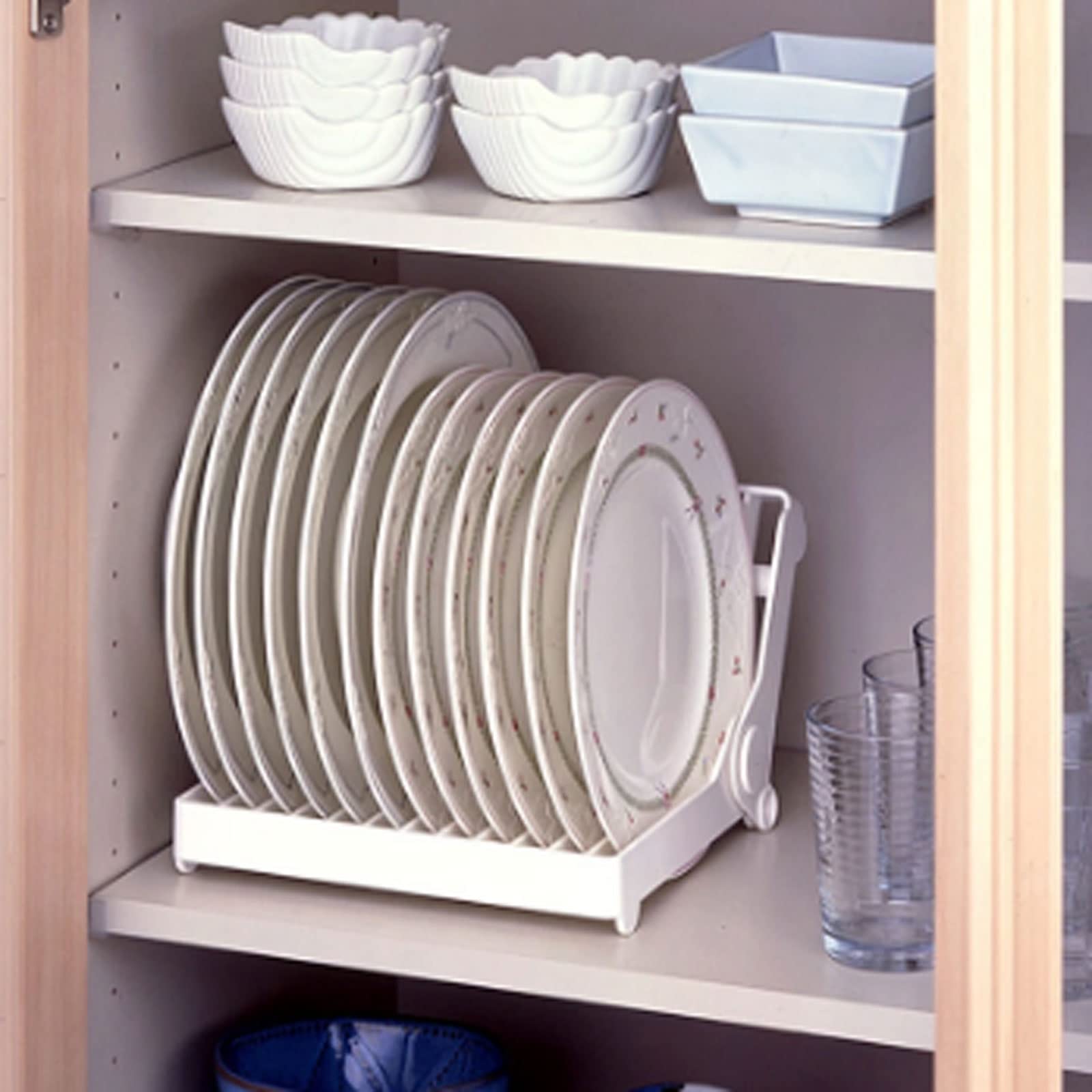 ACHVAC Estante Blanco 1 PC Plato Plegable Plato Plato Plato Plato Organizador Bandeja de Secado repentador Estante Placa tazón tonelaje Titular de Almacenamiento